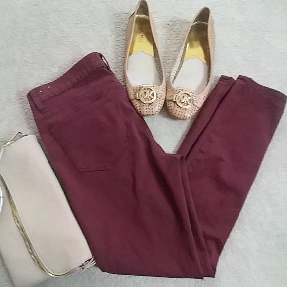 Madewell Denim - Madewell Skinny Skinny Sateen Maroon Jeans